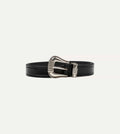 Monitaly Extended 1" Black Leather Belt