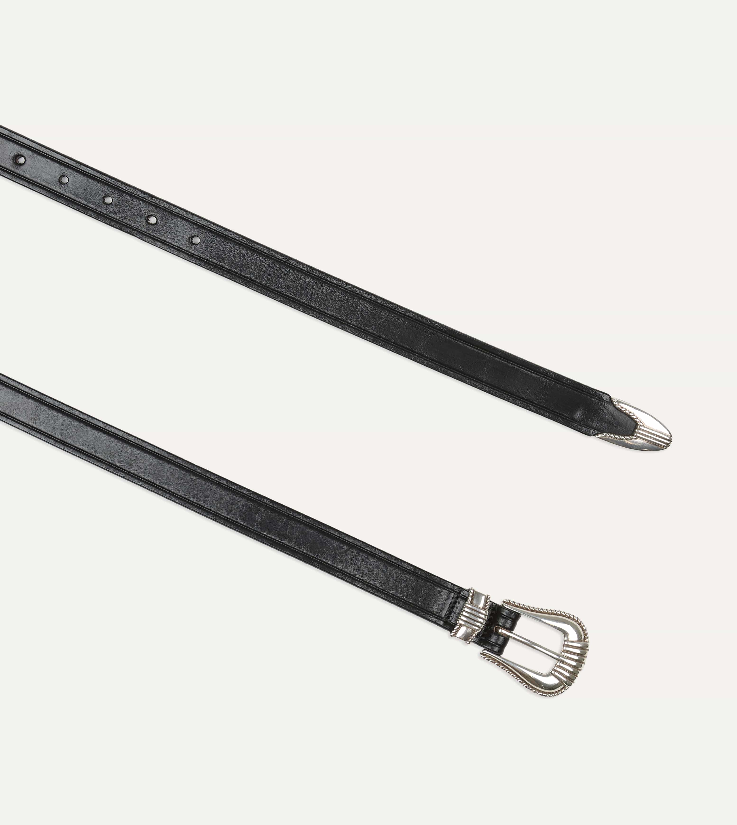Monitaly Extended 1" Black Leather Belt