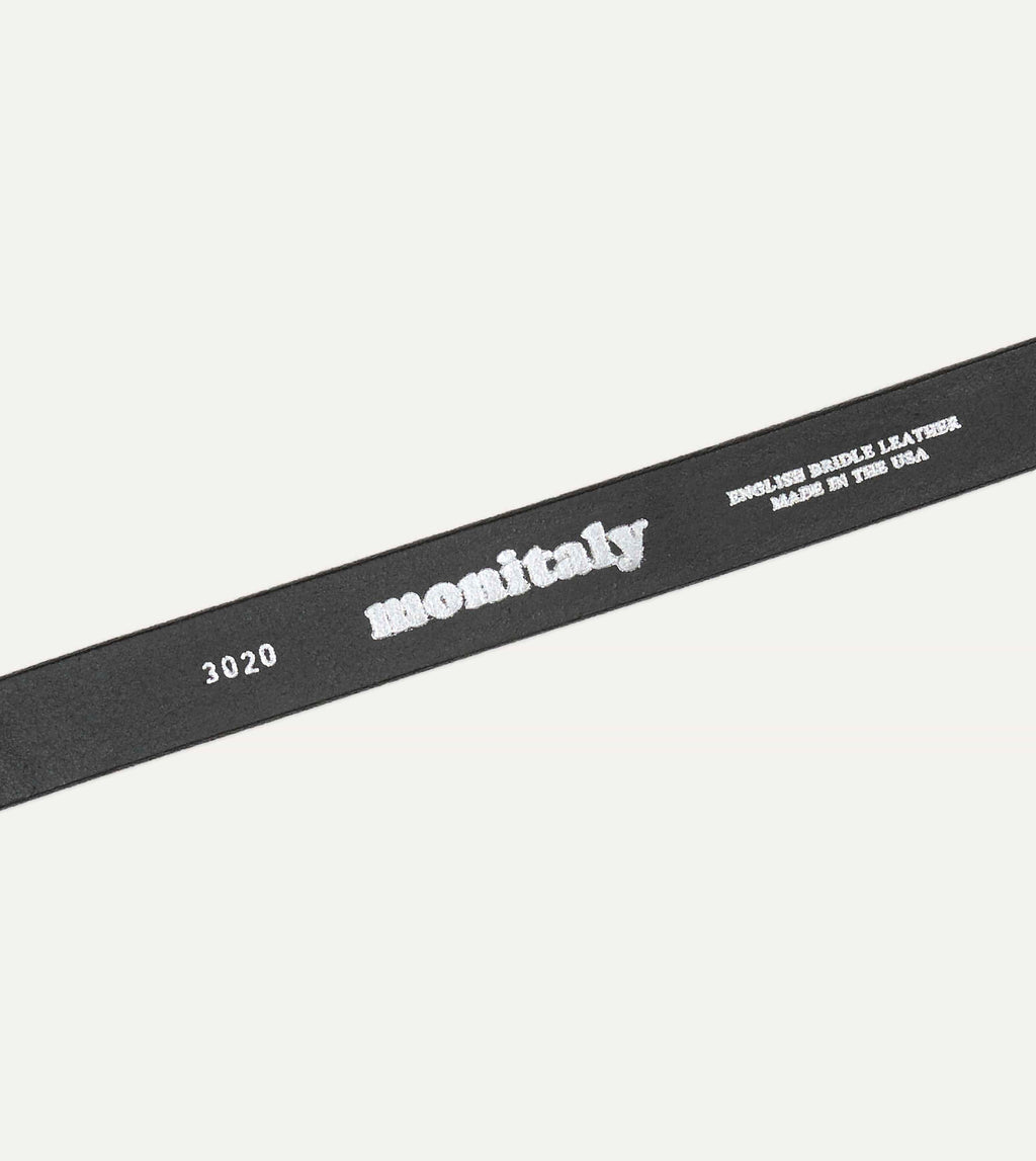 Monitaly Extended 1" Black Leather Belt