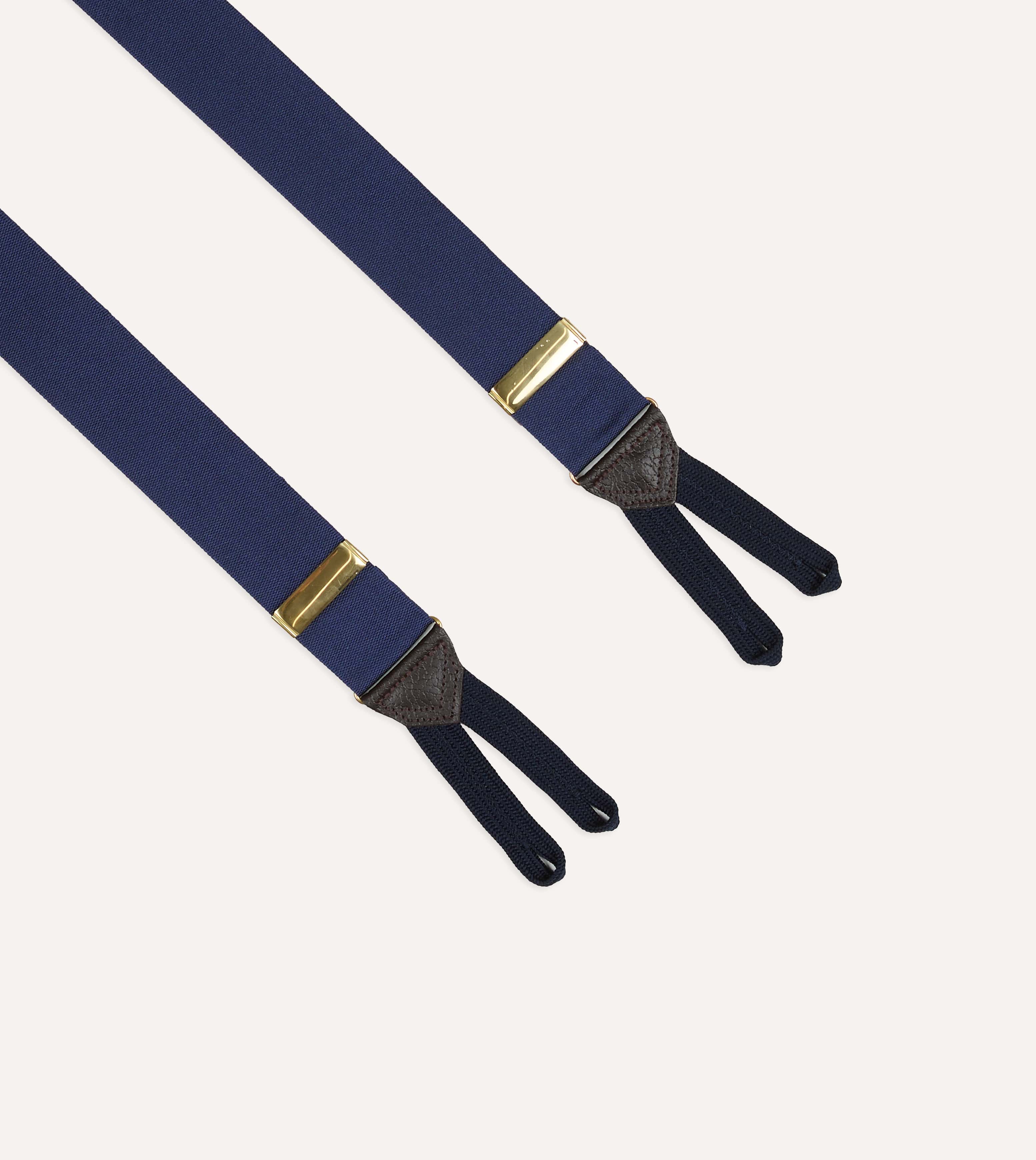 Navy Silk Trouser Braces
